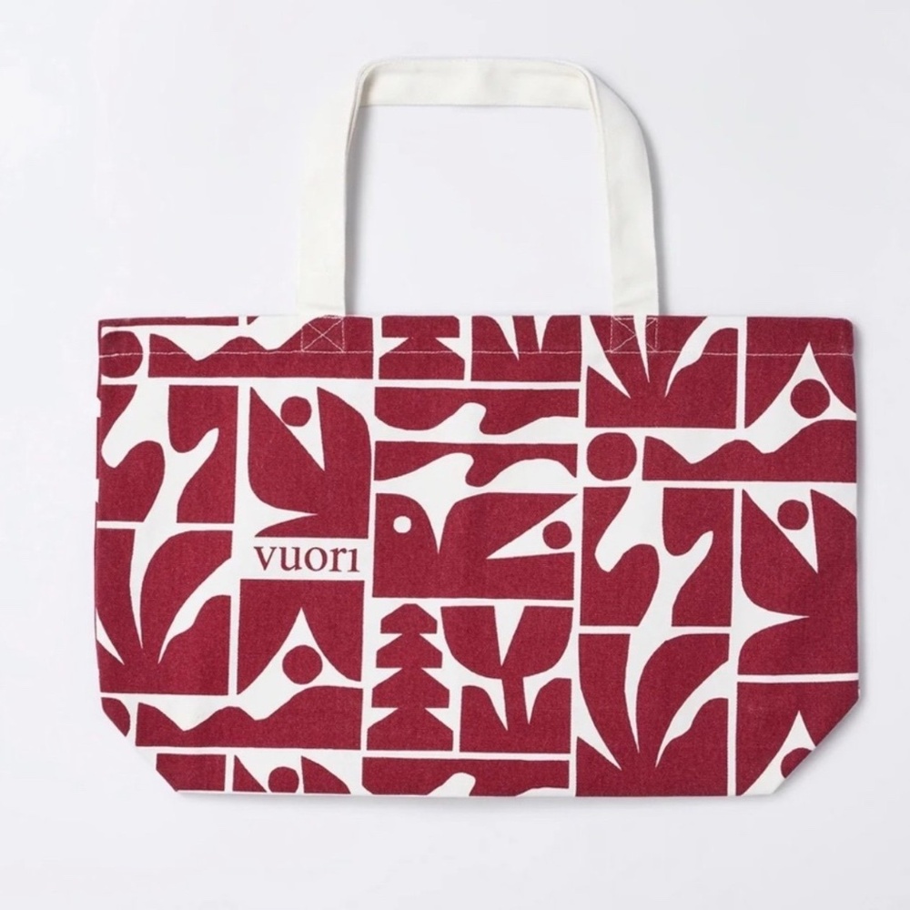 Vuori Cotton Canvas Tote Bag Holiday 2025 NWT Strawberry Red